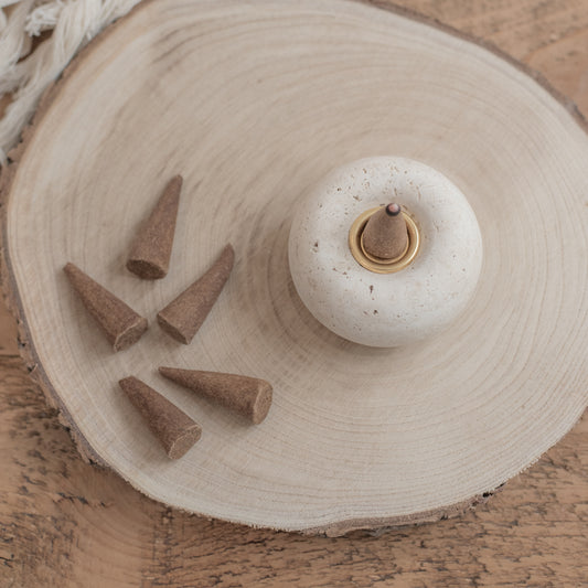 Travertine Incense Cone Burner