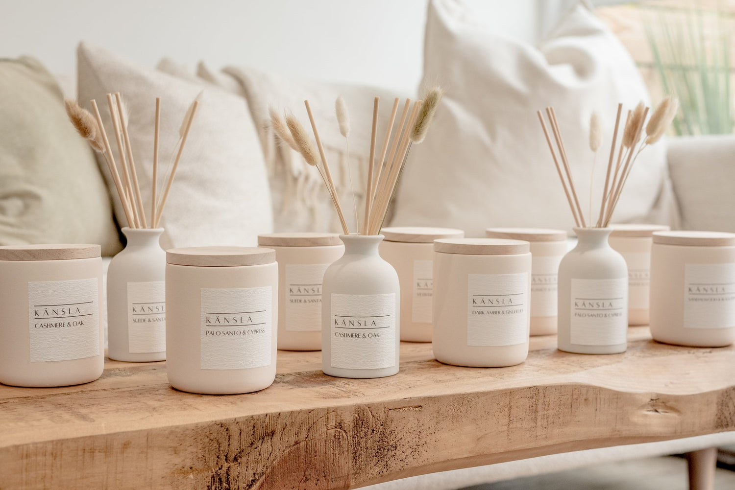 Picture of candles and reed diffusers