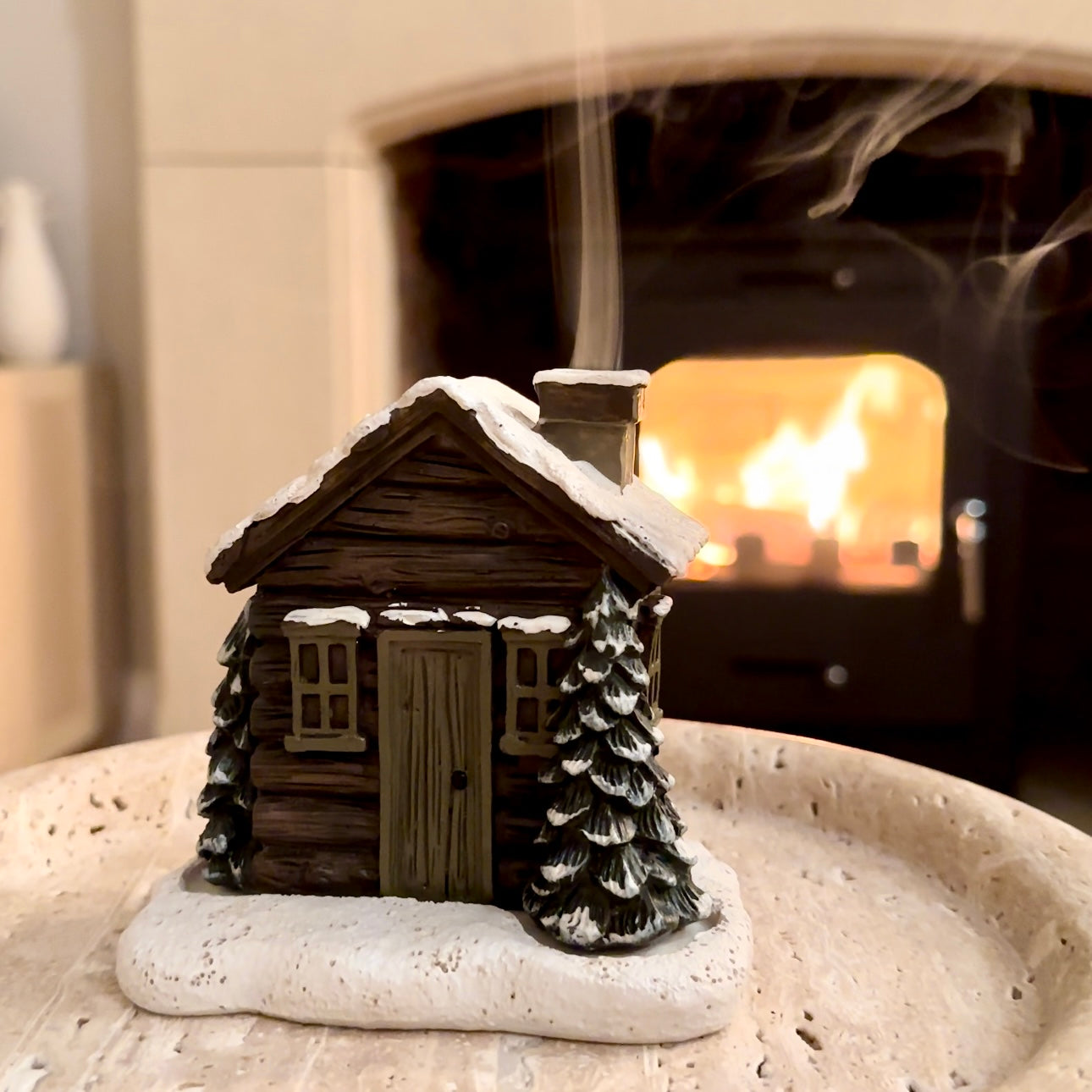 Incense Cone Burner Christmas Cabin